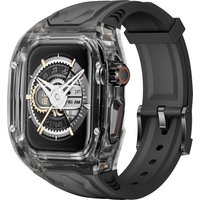 Suitable for Apple Watch series 9 8 7 6 5 4 40or41mm 44or45mm 49mm luxury modified strap transparent case+integrated TPU strap