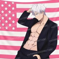 VIKAMA Gojo Satoru Tapestry Jujutsu Kaisen JJK Anime Wall Hanging Aesthetic Decor Manga Character Art Dorm Room Poster Cloth