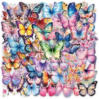 60 Pieces Colorful Butterfly Sticker Pack - Waterproof Transparent PET Decals for Guitars & Notebooks RecordingYourLife Store