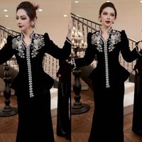 Fashionable Luxury Beaded Evening Dress Suit Set with Jacket Midi Skirt Polyester Fiber Warmth Medium Long Sleeve Button Style