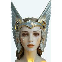 Antique Angel Wing Crown Headband Medieval Warrior Headpiece Valkyrja Warriour Witch Helmet for Renaissance Cosplay Halloween