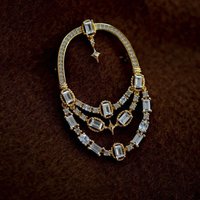 Baroque Vintage Luxury Rhinestones Openwork Design Ladies Brooch,Suit Coat Clothing Accessories Pins, Party Party Holiday Gifts