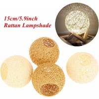 Woven Pendant Light Shade Lamp Cover Chandelier Lamp Shade Lantern Basket Rattan Lampshade for Hotel Dining Room Restaurant