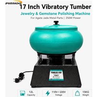 220V 17-Zoll 12L Vibrationspoliermaschine für Schmuck, Metallteile, Oberflächenbearbeitung, Schleifmaschine, Vibrationspolierer für Schmuck, Edelsteine, Glas, Perlen