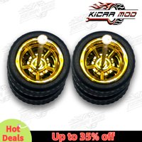 1/64 Model Car Wheels with Rubber Detachable Tires Five Spoke2 Refitting Parts for Diecast Toys Hot Wheels Matchbox D:11mm 1 Set
