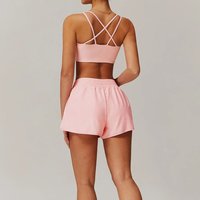 2Pcs Sports Set Women Yoga Gym Set Quick-Drying Jackets Running Tracksuits Sports Shorts Bra Gym Set Women Zipper Athletic Wear
