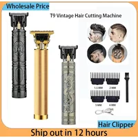 Portable Hair Cutting Machine T9 Vintage Hair Clipper USB Fast Charging Shaver Barber Cordless Hair Trimmer For Men's Barbe
