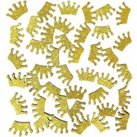 100pcs Gold Glittery Prince King Crown Confetti for Baby Shower Party Decorations