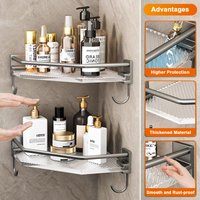 Étagère murale sans perçage en acrylique, étagère triangulaire pour salle de bain, support mural d'angle, organisateur de grande capacité, accessoires de salle de bain