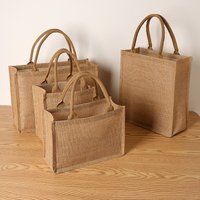 Large-capacity jute hand-held shopping bag, waterproof handbag, outdoor storage bag