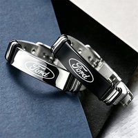 Adjustable Stainless Steel Custom Bracelet Women's Men's Gift with logo For Ford Focus Fiesta Puma Ranger Kuga MK7 MAX Sticker