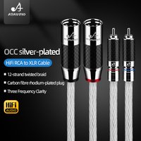 One Pair HiFi OCC Silver Plated RCA to XLR Cable for Amplifier CD Player 2RCA to 2XLR Interconnect Audio Cable