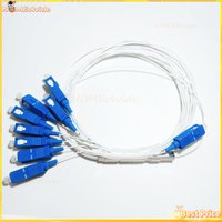 5 PCS/Lot 1x2 1x4 1X8 1x16 SC/UPC PLC Splitter SM Single Mode 0.9mm 1m FTTH Fiber Optic Splitter G657A1 LSZH PVC