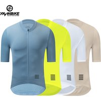 YKYW Summer Menโs Pro Short Sleeve Cycling Jersey Breathable Yellow Shirts MTB Maillot Race Road Bike Tops Bicycle Clothing