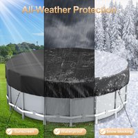 Waterproof Foldable Round Pool Cover Compatible with Intex/Bestway Outdoor Round Inflatable Above Ground Swimming Pool