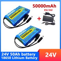 6S1P 18650 rechargeable lithium battery pack DC 24V 50Ah battery, suitable for monitoring cameras, with 25.2V1A charger