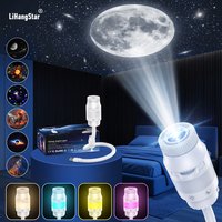 LiHangStar – inteligentny projektor gwiazd zasilany przez USB, emitujący nocne światło, wyposażony w elastyczny rurkowy element i 6 wzorów projekcji – księżyc, wszechświat, dinozaury i ocean – idealny