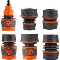 2pcs 16/20mm Hose Quick Connector Faucet Adapter 1/4" to 3/8" Barb Watering Fitting Garden Drip Water Hose Connector Kit