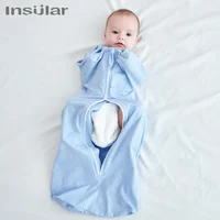 Newborn Baby Swaddle Sleeping Bag withRaised Hand,Anti-shockSwaddle Blanket,Double Zipper Sleepsacks,NewbornBaby CottonSleepwear