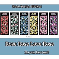 Korean Laser Love Heart With Rose Stickers Hand Account Card Photo Album Diary Planner DIY Decorative Material Stickers