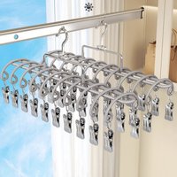 Drying Rack for Sock, 20 Clip Organizers for Indoor Outdoor Travel Use Portable Outdoor Sock Clothesline