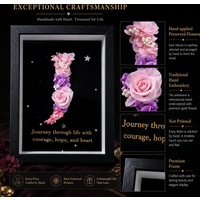 Personalized Preserved Floral Picture Frame Custom A-Z Letter Embroidery Custom Text Gift For Women Lover Birthday Room Decor