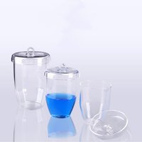 1pcs Lab10ml To 300ml High Purity and High Temperature Resistance Clear Quartz Glass Crucible with Cover