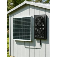 Dual Exhaust Fan IP65 Waterproof 30W Monocrystalline Solar Panel for RV Greenhouse Chicken Coop Pet House Air Ventilation