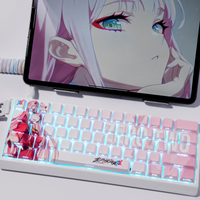 130 Keys DARLINGintheFRANXX 02 Keycaps Anime Translucent DYE-SUB Key Cap PBT Cherry Profile for Mechanical Keyboard ND63Ace60/68