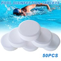 50pcs Swimming Pool Chlorine Tablet Cleaning Effervescent Tablet for Spa Hot Tub Odor Remover Slow Dissolving Fast-Acting Tablet
