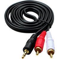 3,5-mm-Stecker, Klinkenstecker auf 2 Cinch-Stecker, Musik-Stereo-Adapterkabel, Audio-AUX-Leitung für Handys, TV-Sound-Lautsprecher, 20 m