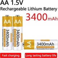 1.5V AA Battery Li-ion AA Rechargeable Battery 3400mAh AA Lithium-ion Battery for remote control mouse small fan Electric toy