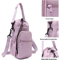 Water Bottle Bag with Adjustable Strap Portable Thermal Mugs Insulated Protective Cover Phone Pocket Outdoor Sports Travel Bag