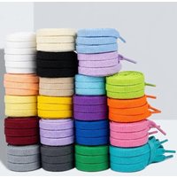 Unisex 0.7 cm Wide Solid-Color Flat Shoelaces High-Quality Laces for Sneakers and Casual Shoes 1Pair/3Pair