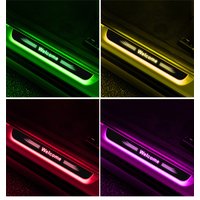 New Customized Dynamic Led Welcome Car Scuff Plate Pedal Threshold Door Sill Pathway Light Usb Power No Wiring Logo Projector