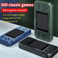 Practical Retro Portable Mini Handheld Game Console 8-Bit 3.0 Inch Color Screen LCD Game Player Built-in 500 Games-Black