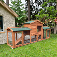 Custom Modern Luxury Double Run Wooden Rabbit House Rabbit Cage Reptile Cage Rabbit Hutch Outdoor Chicken Coop Pet House
