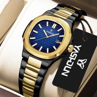 Fashion Square Quartz Man Clock Waterproof Luminous Date Stainless Steel Watches For Men Luxury Business Men Wristwatch reloj