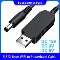 5.5*2.1mm USB DC 5V to 12V 9V Power Cable For Router WIFI Modem Fan Adapter Wire usb Boost Module Converter Via Powerbank