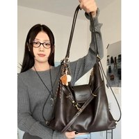 Autumn Winter Large Capacity Women's Crossbody Tote Bag Casual Versatile Backpack for Commuting Students Soft PU Leather