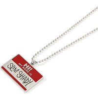 Slim Shady Hippie Choker Necklace Pendant Square Tag Necklaces Bead Chain Rapper Jewelry for Men Women
