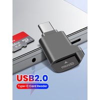 Type-C 2.0 Mini TF Card Reader External Storage Black Stretch for Memory Stick USB C 2.0 For Iphone 17 16 Mini TF Card Reader