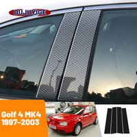 For VW Golf 4 MK4 1997-2003 1998 1999 2000 2001 2002 Carbon Fiber Window Door Column Deal B C Pillar Post Cover Trim Sticker