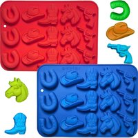 Cowboy Chocolate Candy Mold Cowboy Hat Boot Horse Saddle Silicone Molds Western Themed Party Baking Mold Jello Ice Cube Mold