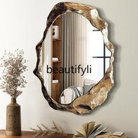 American Retro Fireplace Mirror Artistic Creative Irregular Bathroom Mirror Shaped Toilet Decorative Mirror