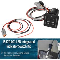 15170-001 LED Indicator Integrated Tactile Trim Tab Switch Kit w/ 36" Pigtail, Fits for Lenco Marine Single Actuator Systems