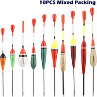 10PCS/Pack Fishing Floats Vertical Buoy 1g 2g 3g 4g Buoyancy Mixed Packing Fir Float Eye-catching Bobber Floatage Fishing Tackle