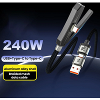 2 in 1 Elbow PD 240W USB C to type C Cable 65W Type C Cable Fast Charging 27W Charger Cable for iPhone 14 with Phone Mount