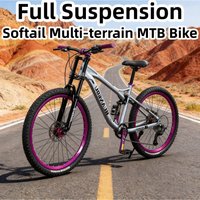AliExpress NONE Softail Multi-terrain Off-road Mountain Bicycle Full Suspension Lockable Front Fork MTB Bike Hydraulic Disc Brake Variable Speed
