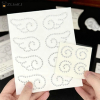 ▶1/2 Sheets Fish Cakes, Heart , Star , Angel Wings Sparkly Rhinestone Decals Crystal Stickers DIY Decor Self Adhesive Crafts